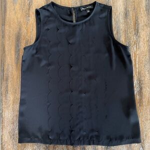 Banana Republic Women’s Black Sleeveless Ruffle/Scalloped Top Size S